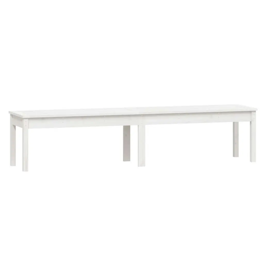 2-Seater Garden Bench White 203.5x44x45 cm Solid Wood Pine 824019