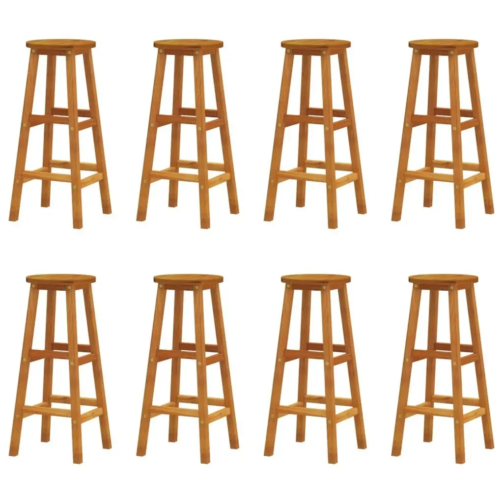 Bar Stools 8 pcs Solid Wood Acacia 3115986