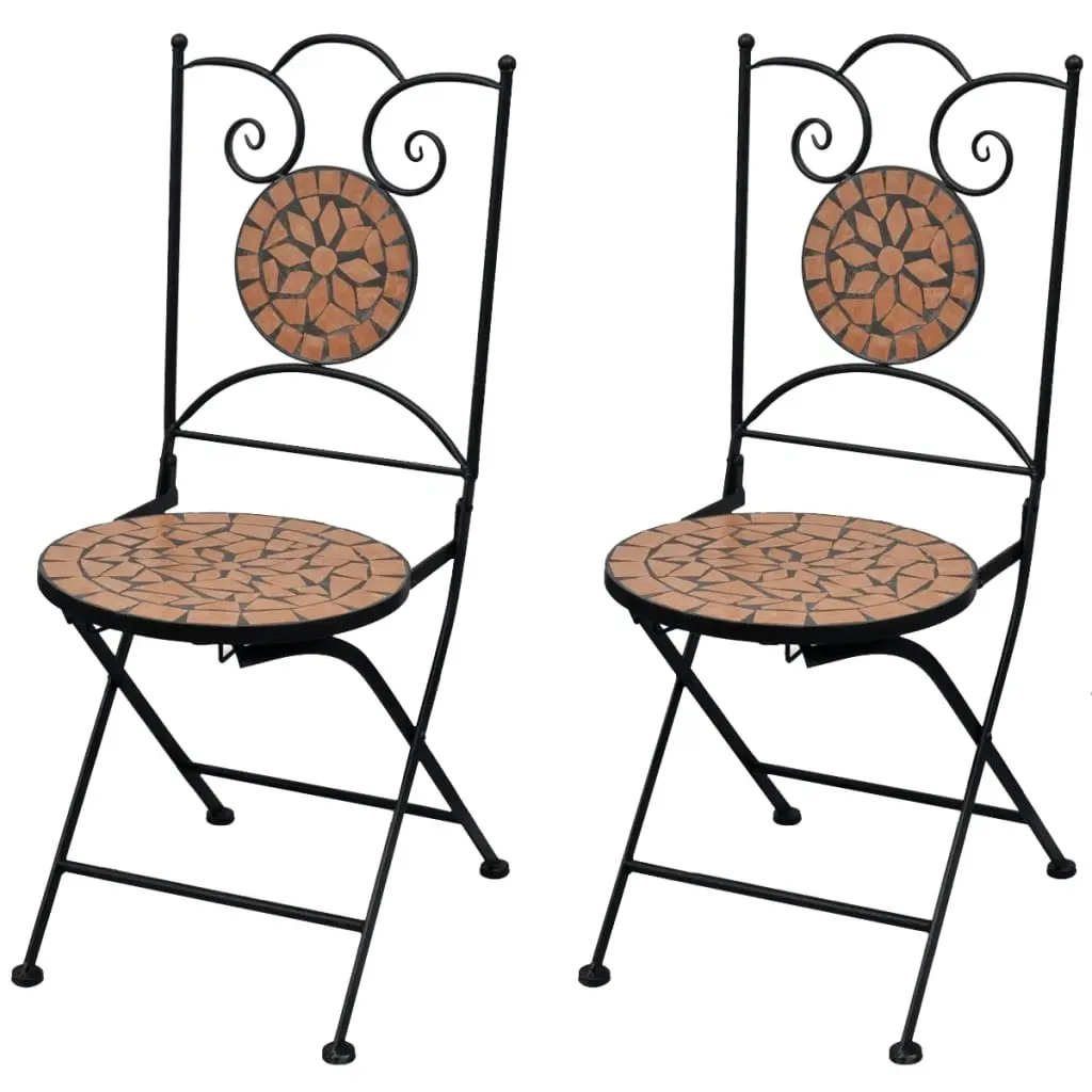 Folding Bistro Chairs 2 pcs Ceramic Terracotta 41529