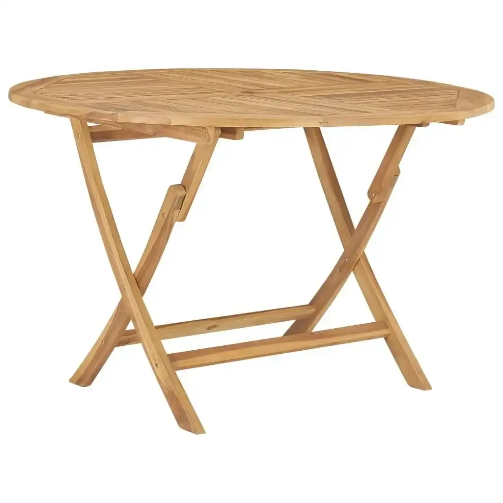 Folding Garden Table Diameter 120 cm Solid Teak Wood 49436