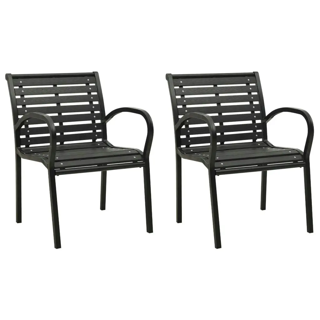 Garden Chairs 2 pcs Steel and WPC Black 312034