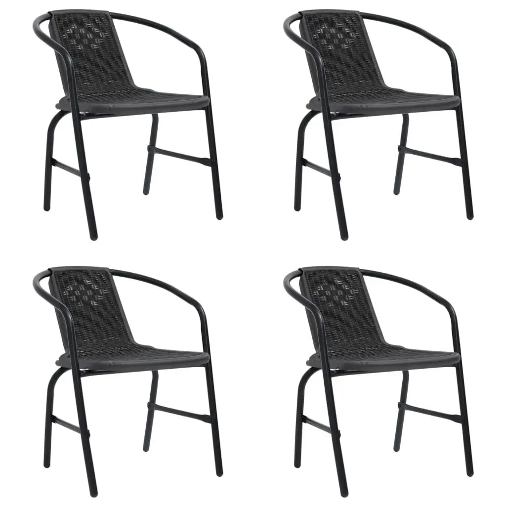 Garden Chairs 4 pcs Plastic Rattan and Steel 110 kg 312495