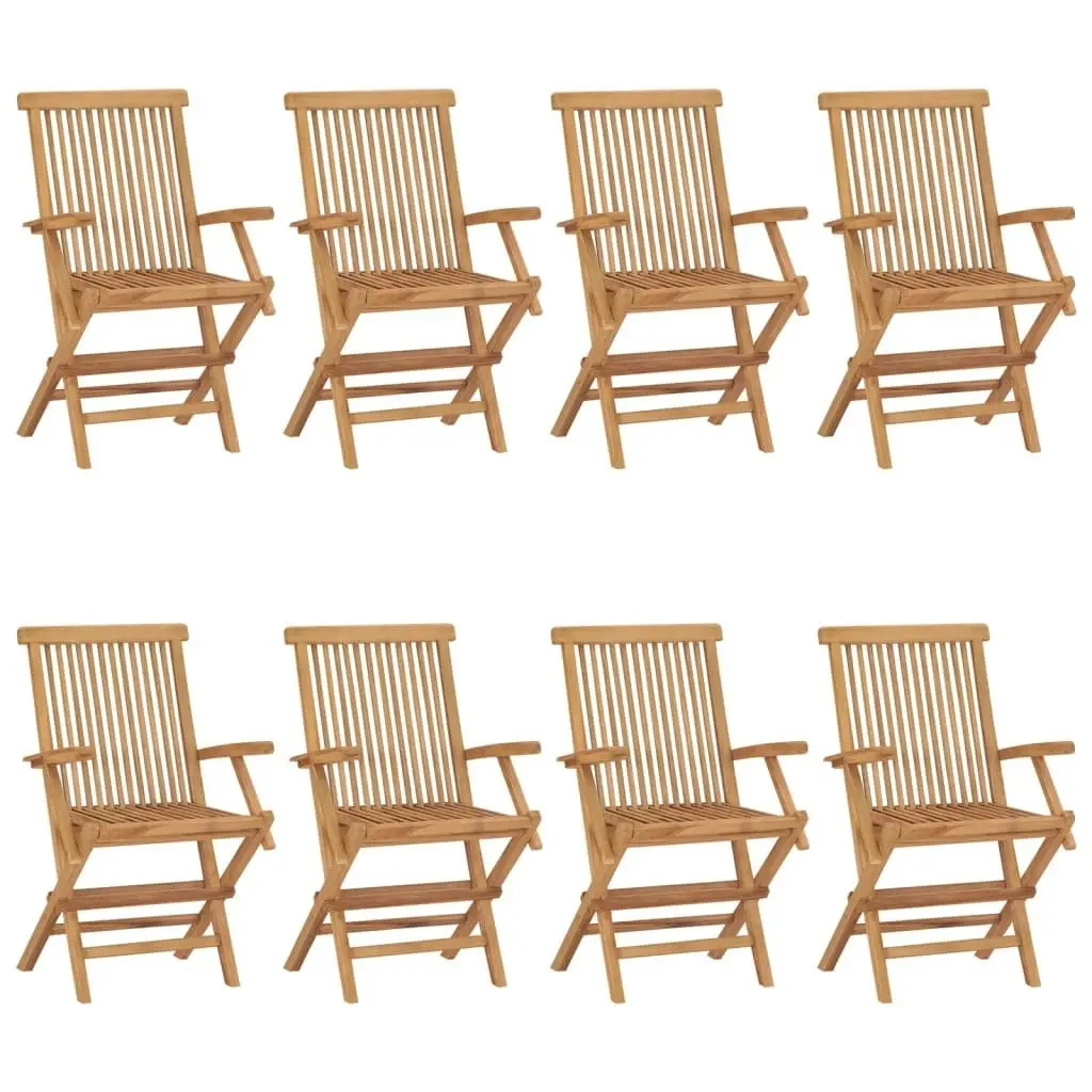 Garden Chairs 8 pcs Solid Teak Wood 3072888