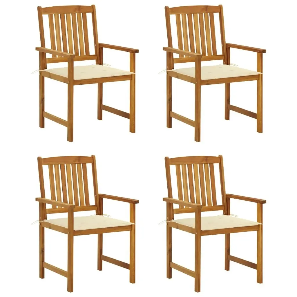 Garden Chairs with Cushions 4 pcs Solid Acacia Wood 3061172