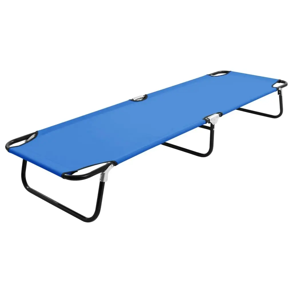 Folding Sun Lounger Blue Steel 47754