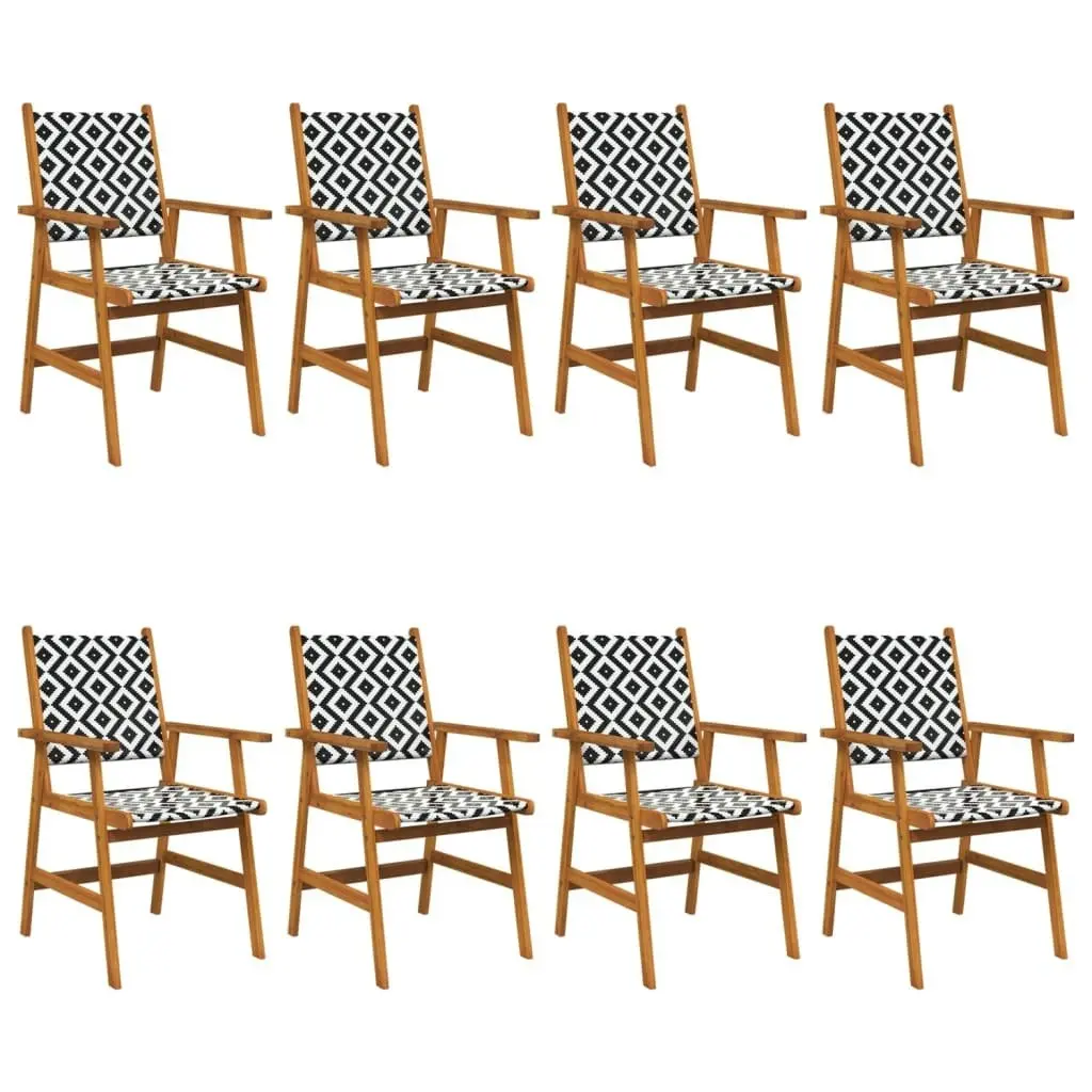 Garden Chairs 8 pcs Solid Acacia Wood 3096601