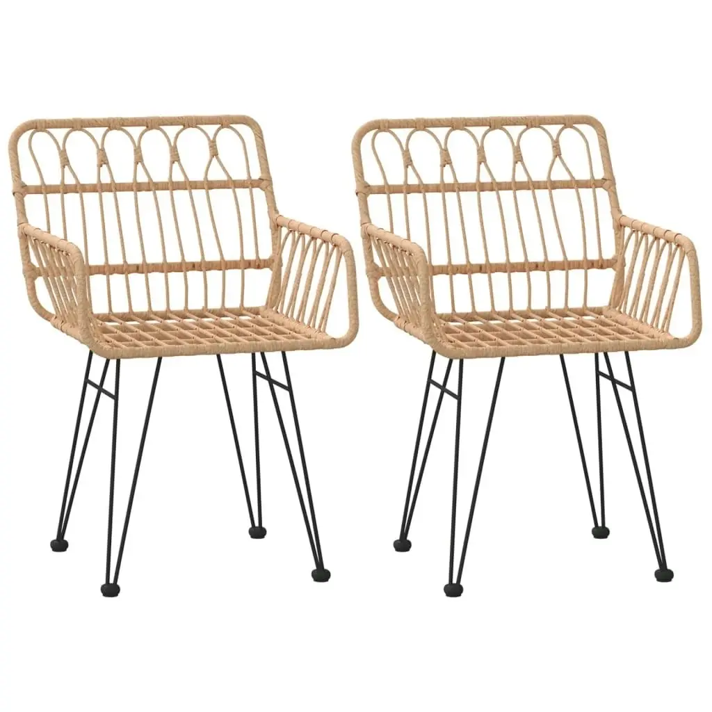 Garden Chairs 2 pcs with Armrest 56x64x80 cm PE Rattan 319426