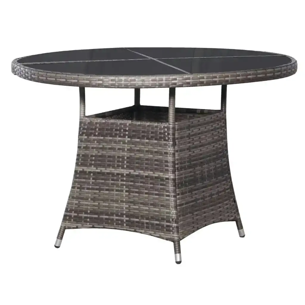 Garden Table Grey 110x74 cm Poly Rattan 43919