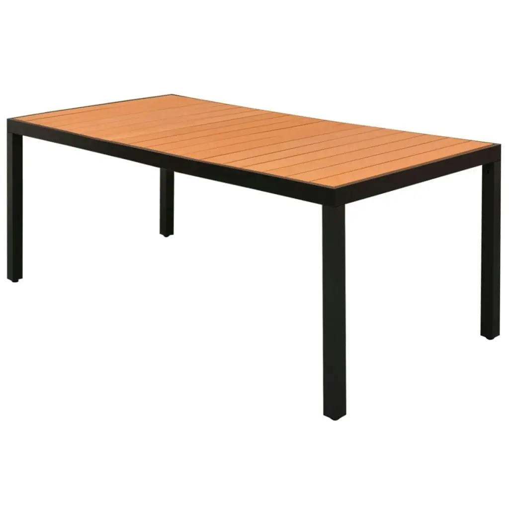 Garden Table Brown 185x90x74 cm Aluminium and WPC 42795