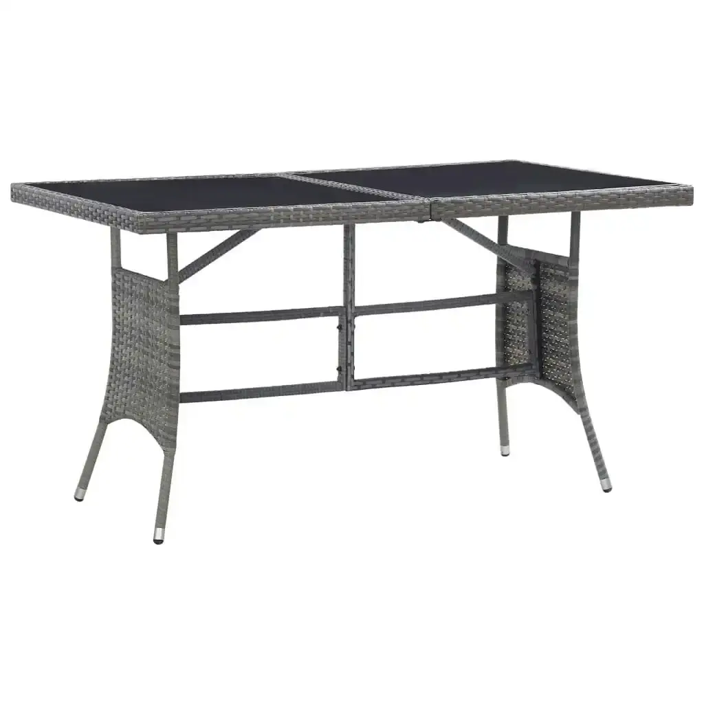 Garden Table Grey 140x80x74 cm Poly Rattan 46414