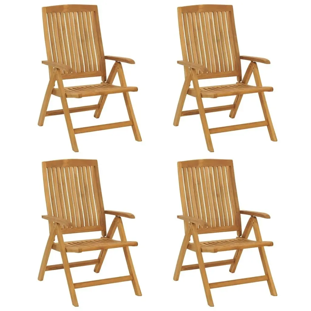 Reclining Garden Chairs 4 pcs Solid Wood Teak 3154923