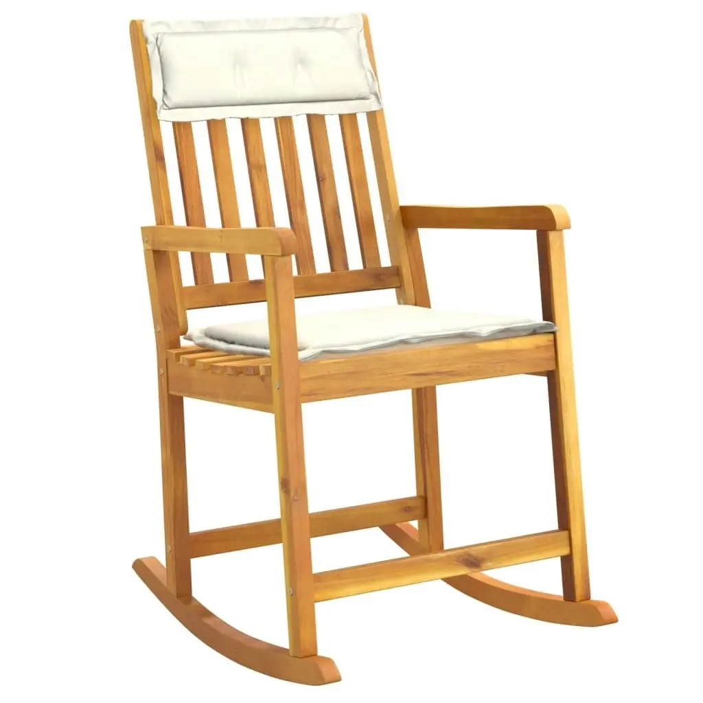 Rocking Chair with Cushions Solid Wood Acacia 360025