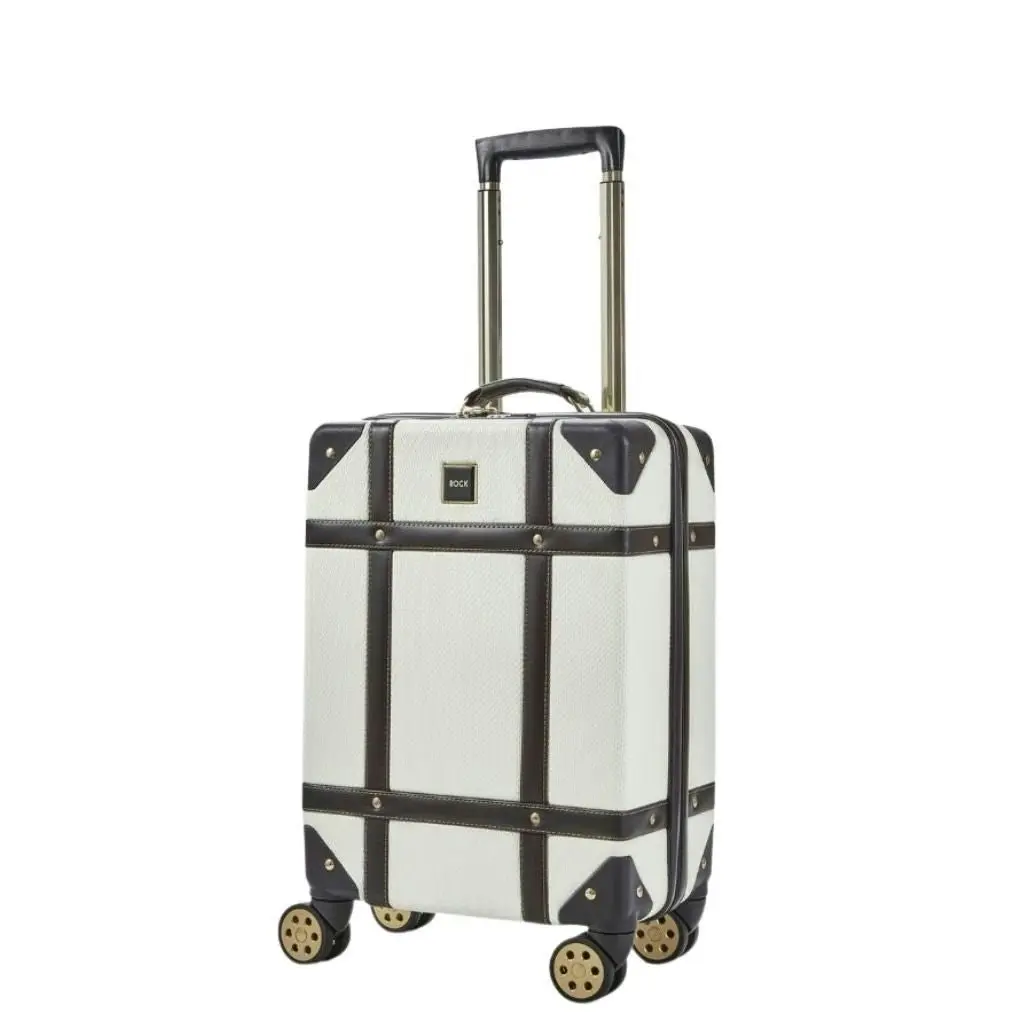 Rock Vintage 54cm Carry On Hardsided Luggage - Cream