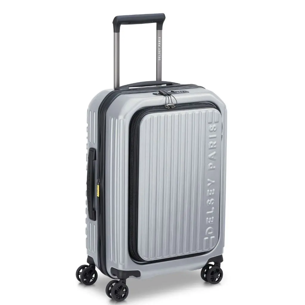 DELSEY Securitime ZIP Top Opening 55cm Cabin Luggage - Silver