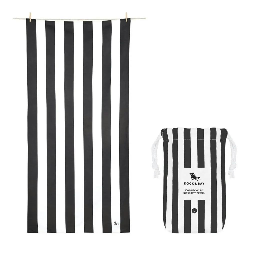 Dock & Bay Beach Towel Cabana Light Collection XL - Kamari Charcoal