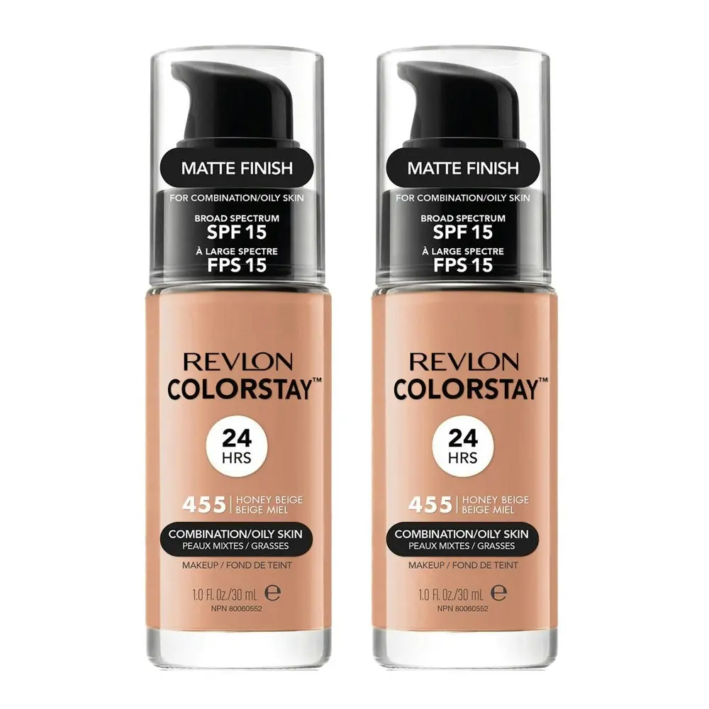 Revlon Colorstay Makeup Combination/ Oily Skin 30ml 455 Honey Beige - 2 Pack