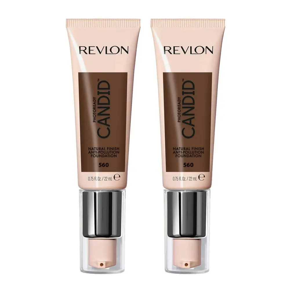 Revlon Photoready Candid Natural Finish Anti-pollution Foundation 22ml 560 Espresso - 2 Pack