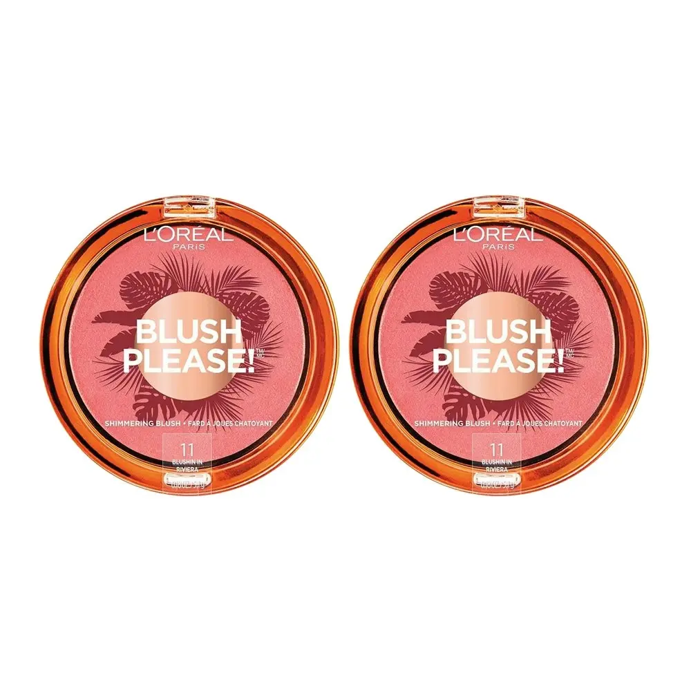 L'Oreal Paris L'Oreal Blush Please! Shimmering Blush 5.1g 11 Blushin In Riviera - 2 Pack