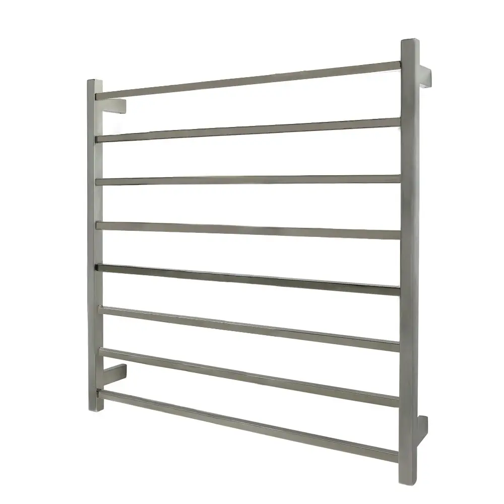 Aguzzo Ezy Fit Dual Wired Square Tube Heated Towel Rail 90 x 92cm - Polished SS