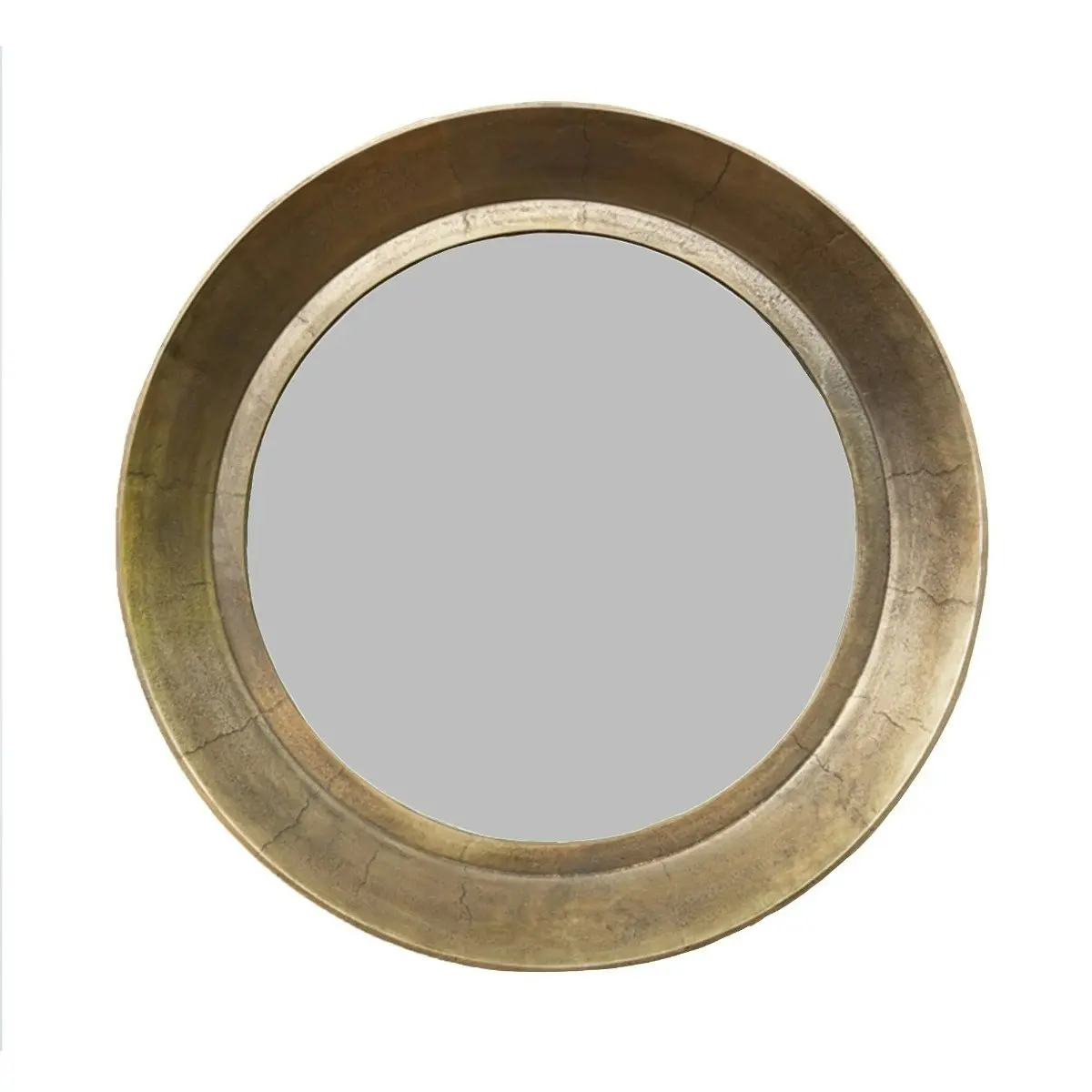 SSH Collection Zandra 90cm Wide Round Wall Mirror - Antique Brass