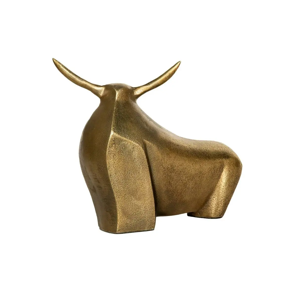 SSH Collection Longhorn 26cm Tall Decorative Yak Statuette - Antique Brass