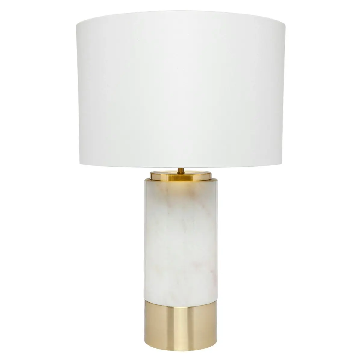 Cafe Lighting Paola Marble Table Lamp - White with White Shade