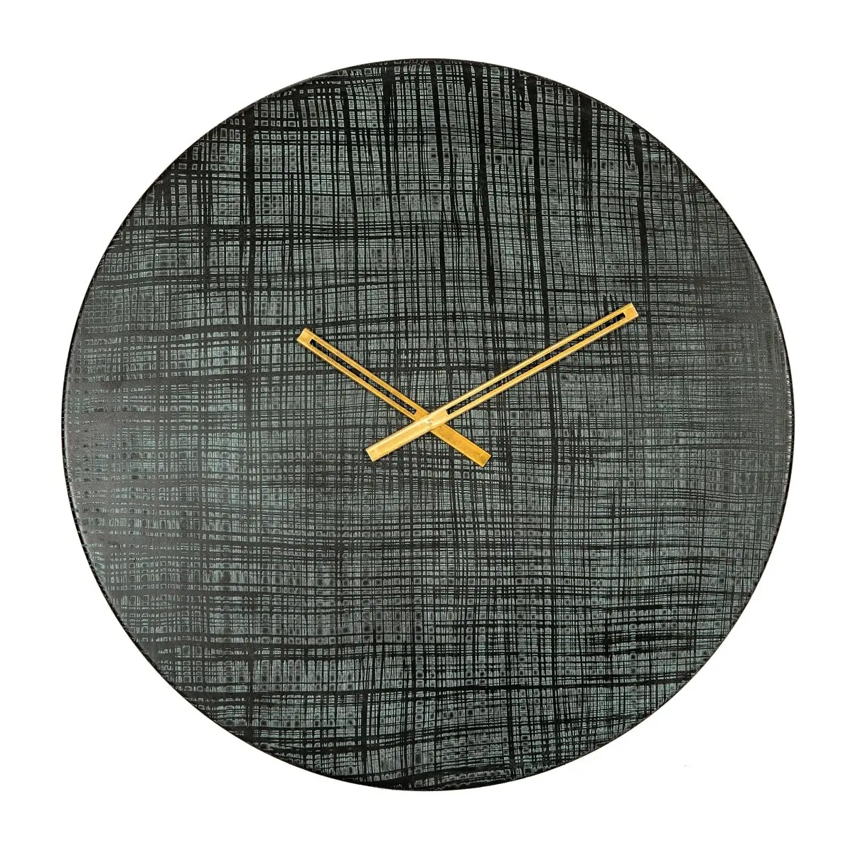 SSH Collection Criss Cross 74cm Wide Round Wall Clock - Black