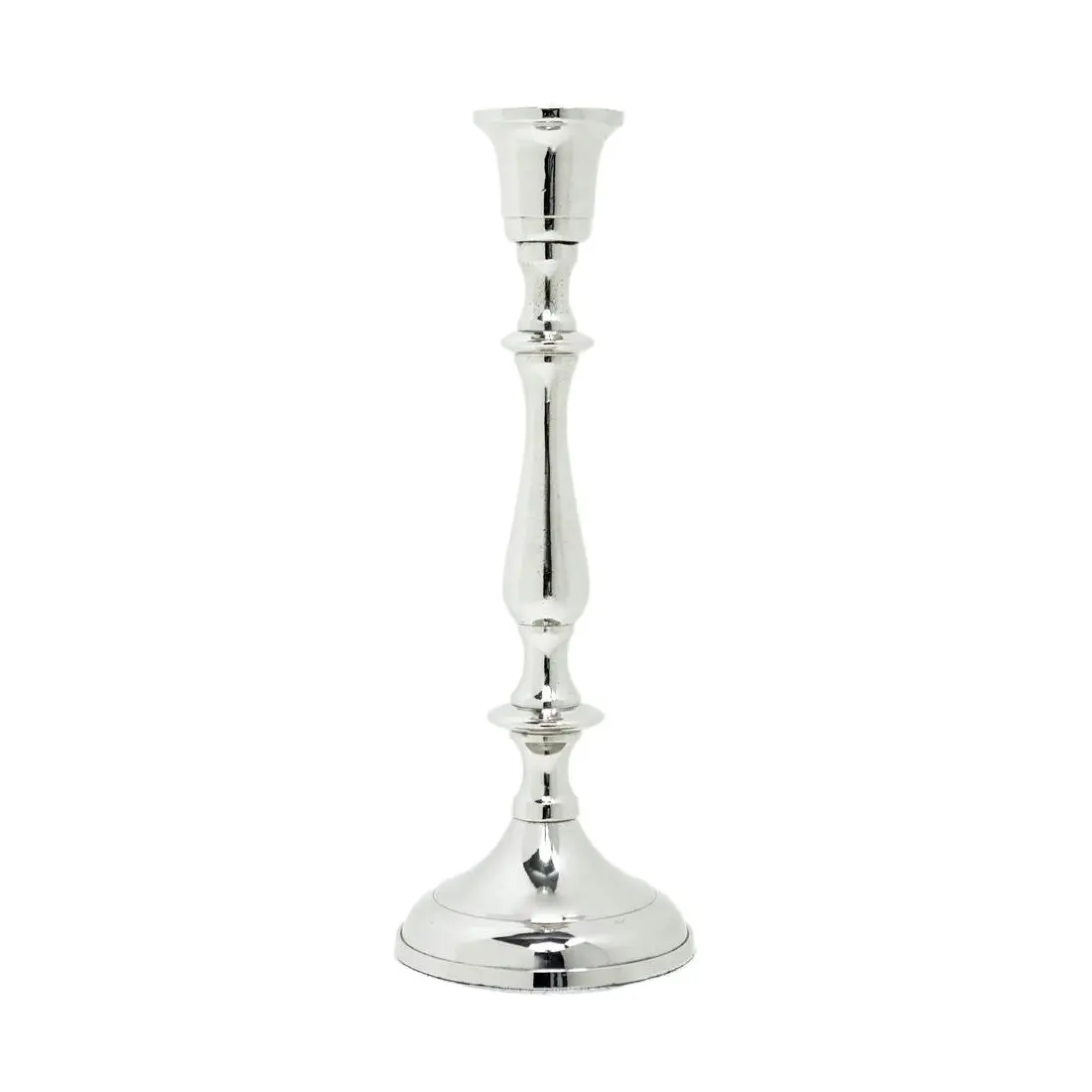 SSH Collection Gustav Large 20cm Tall Single Candle Holder - Nickel