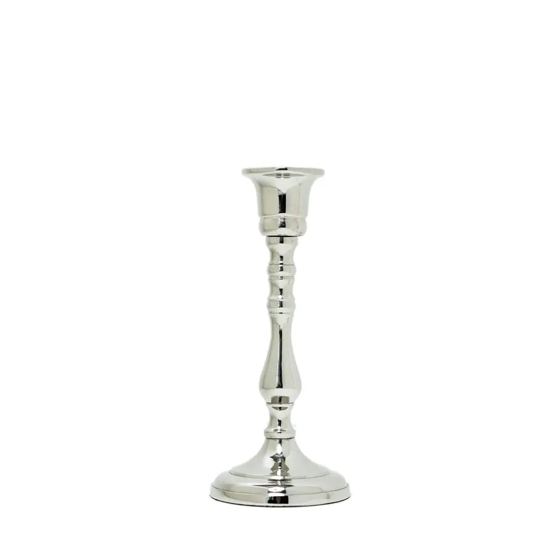 SSH Collection Gustav Small 17cm Tall Single Candle Holder - Nickel