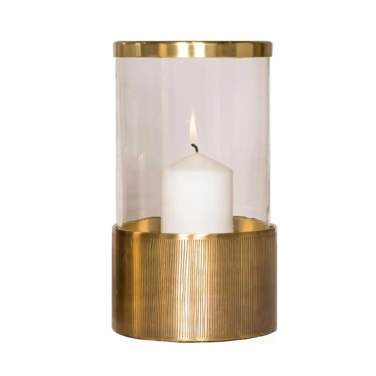 SSH Collection Ziggy 39cm Tall Hurricane Lamp - Brass