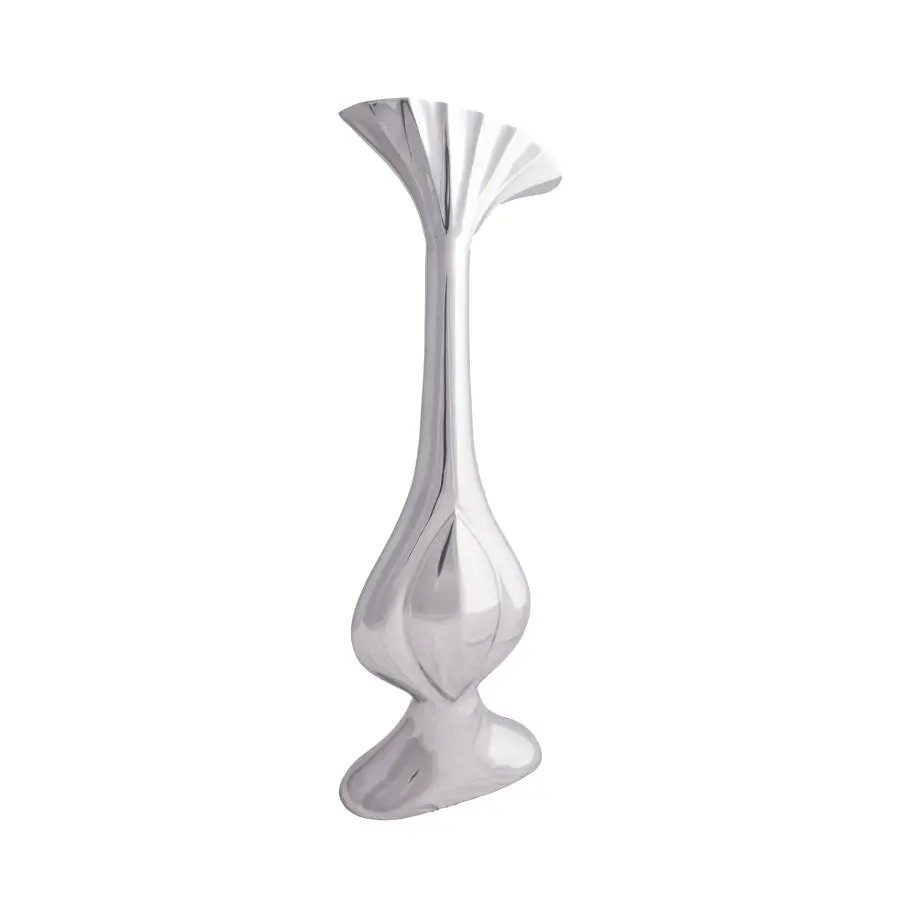 SSH Collection Lotus Small 70cm Tall Vase - Polished Aluminium