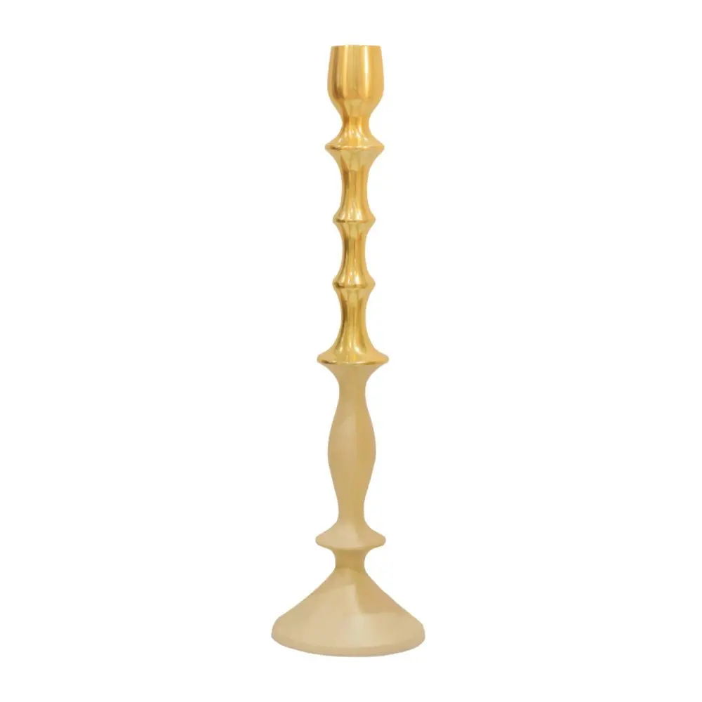 SSH Collection Ludwig 35cm Tall Single Candle Holder - 2 Tone Gold