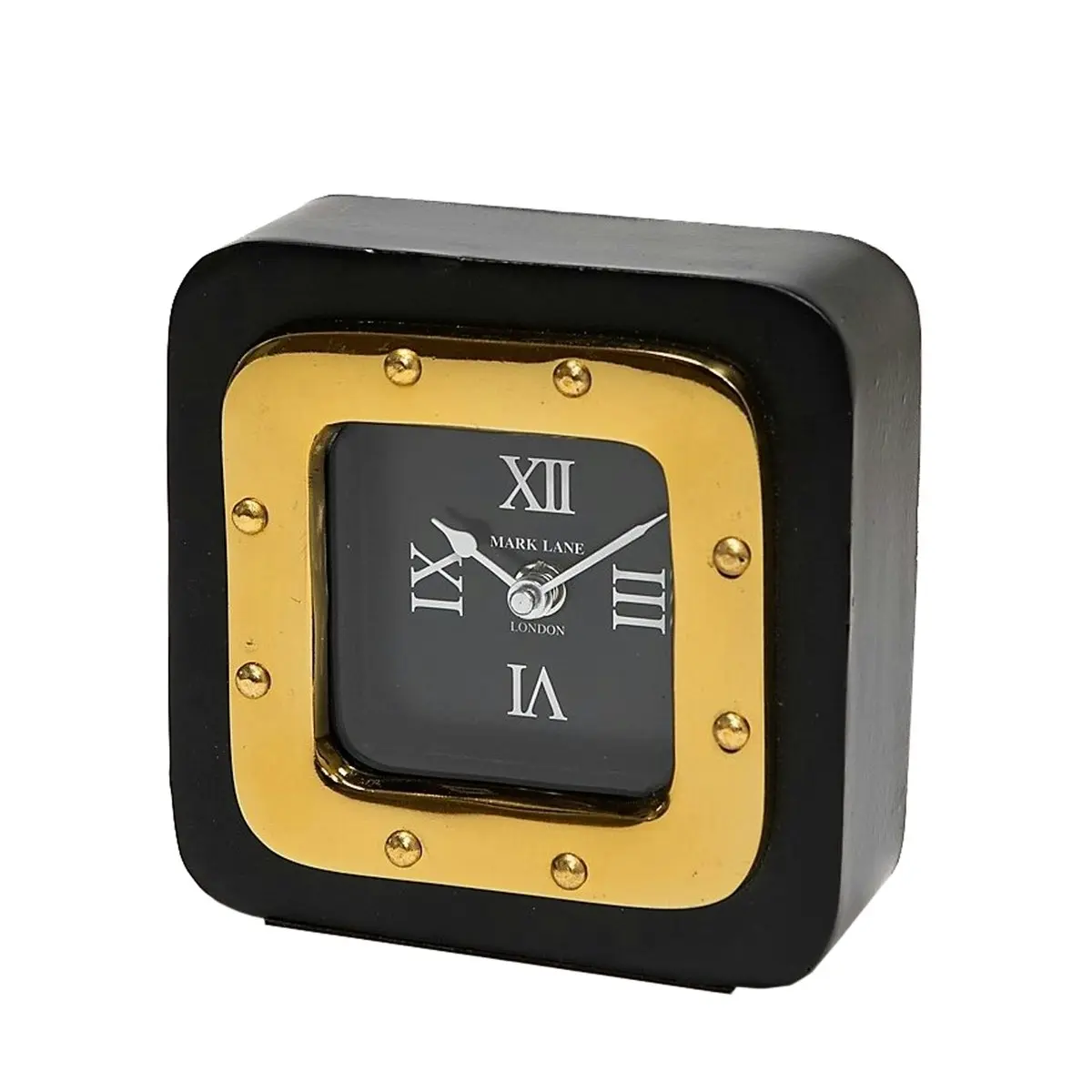 SSH Collection Retro Small Desk Clock - Black and Gold