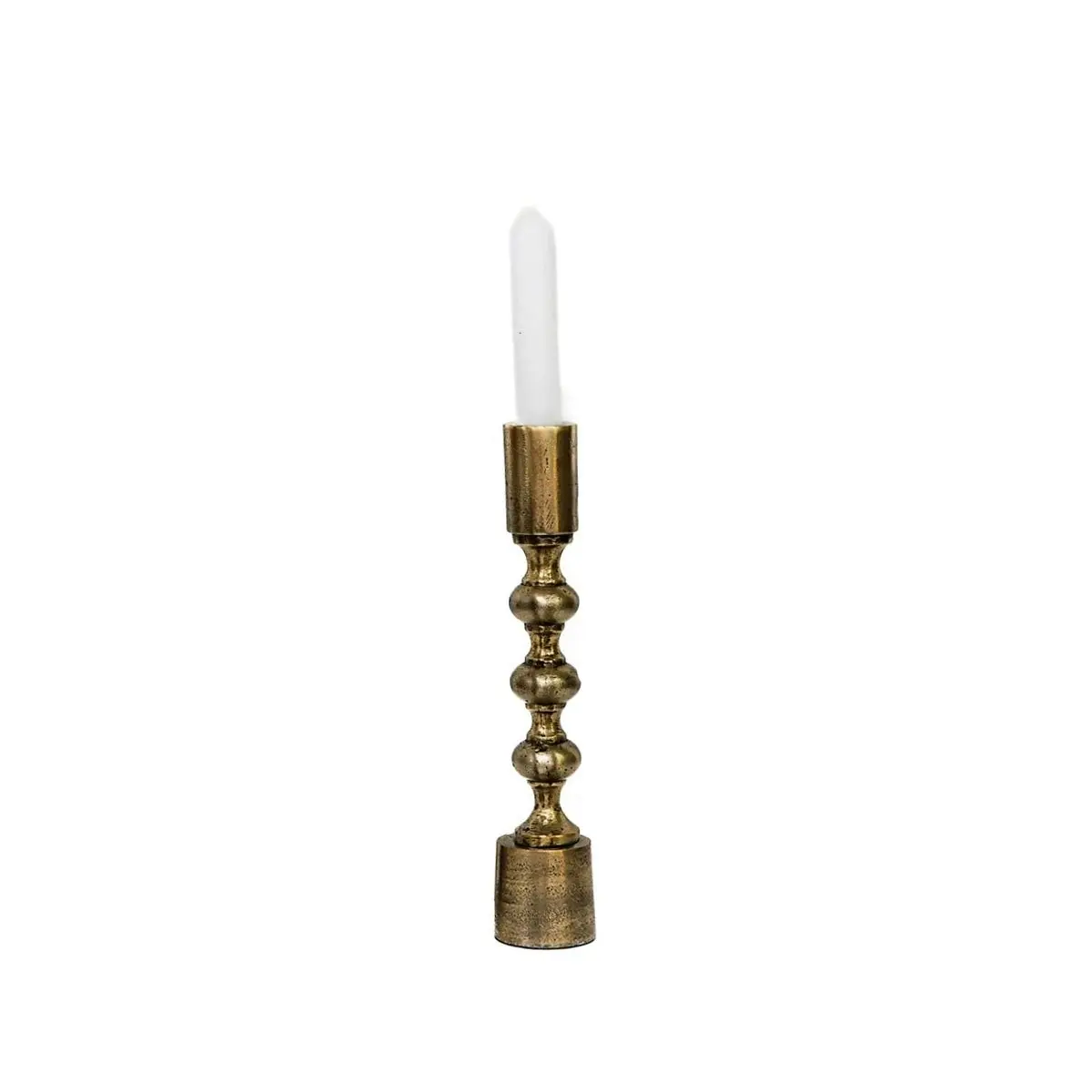 SSH Collection Ripple 25cm Single Candle Stand - Brass