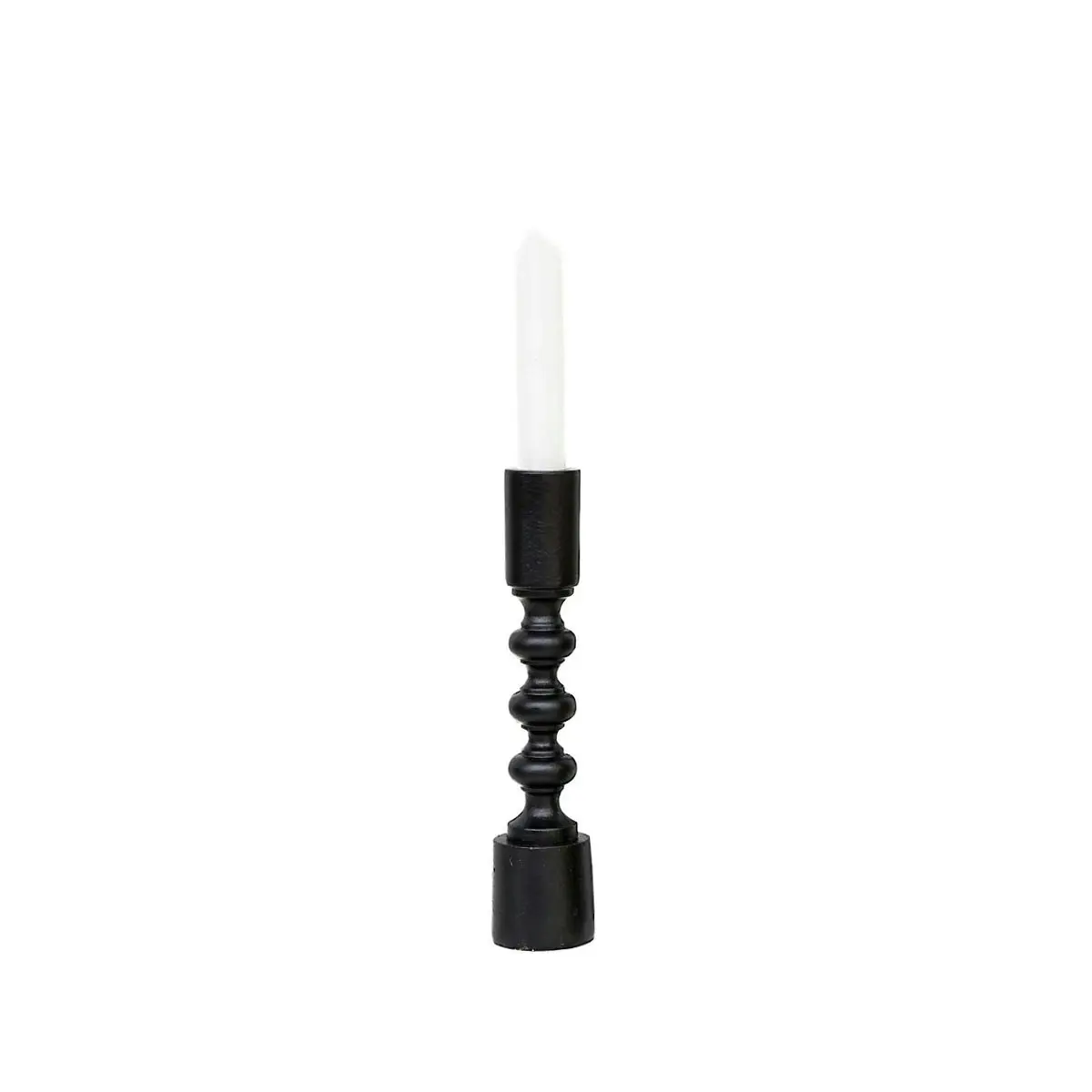 SSH Collection Ripple 22cm Single Candle Stand - Black