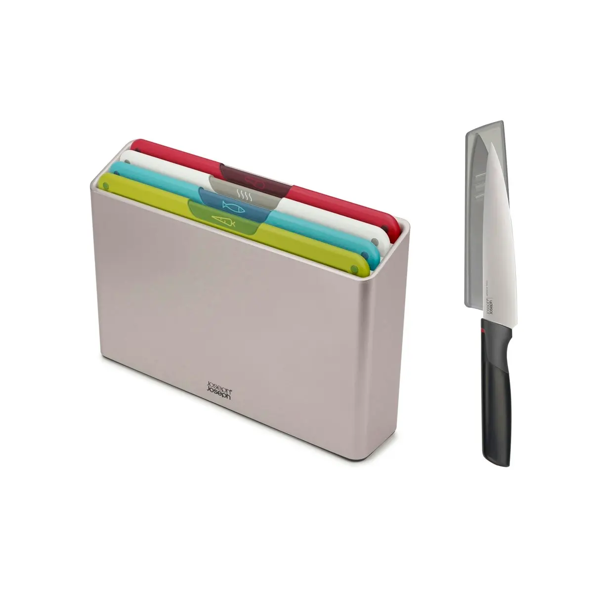 Joseph Joseph Folio Icon 4 Piece Chopping Board Set with Chefs Knife