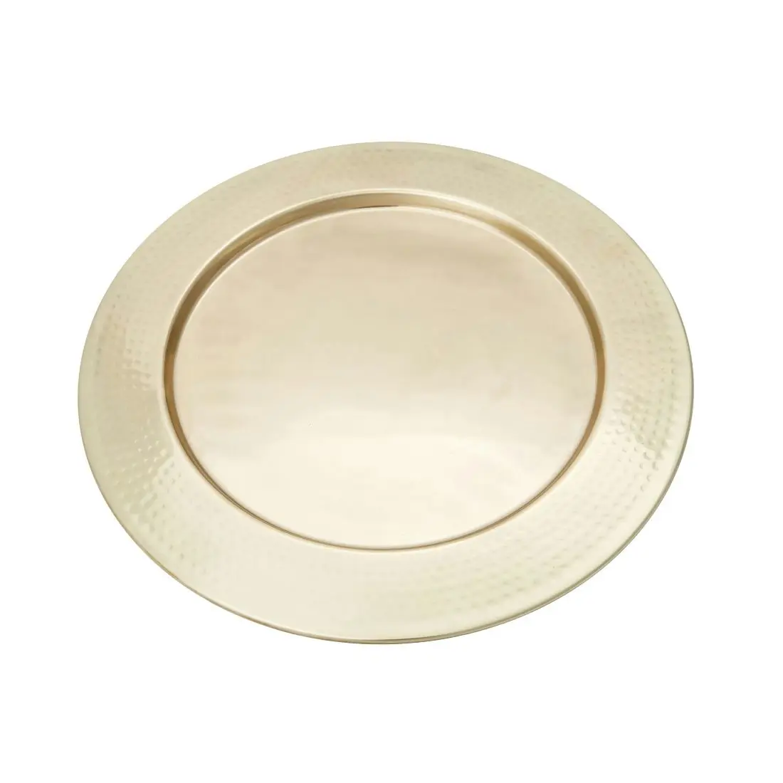 SSH Collection Discus Small Round 31cm Wide Serving Tray - Hammered Bronze