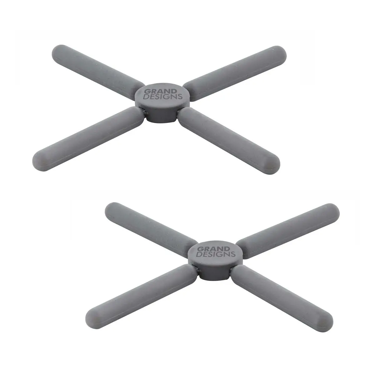 Set of 2 Grand Designs Foldaway Trivets - Grey