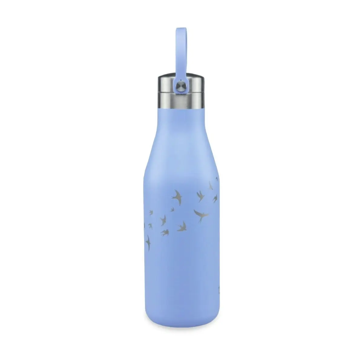 Ohelo 500ml Drink Bottle with Etched Swallows - Blue