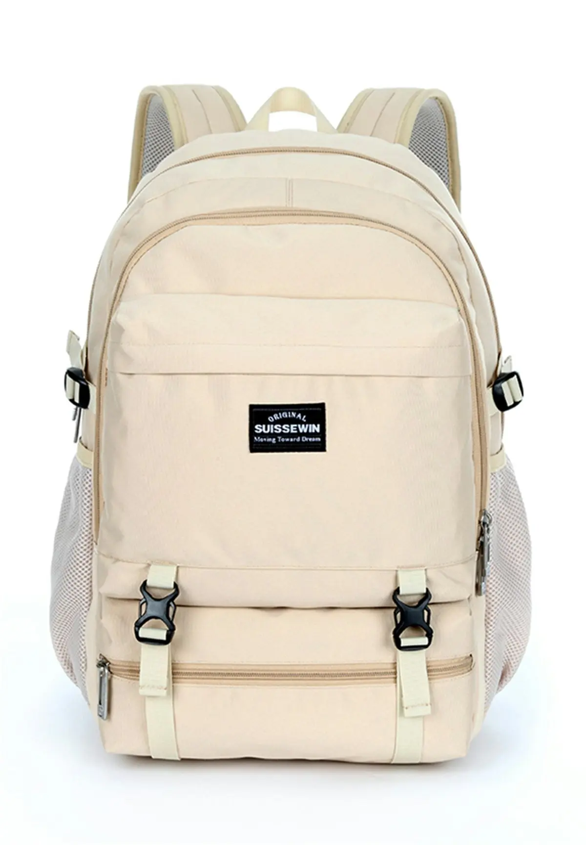 Suissewin Swiss Water-Resistant15.6" Laptop Backpack School Backpack Travel Shoulder Bag SN99672 Beige