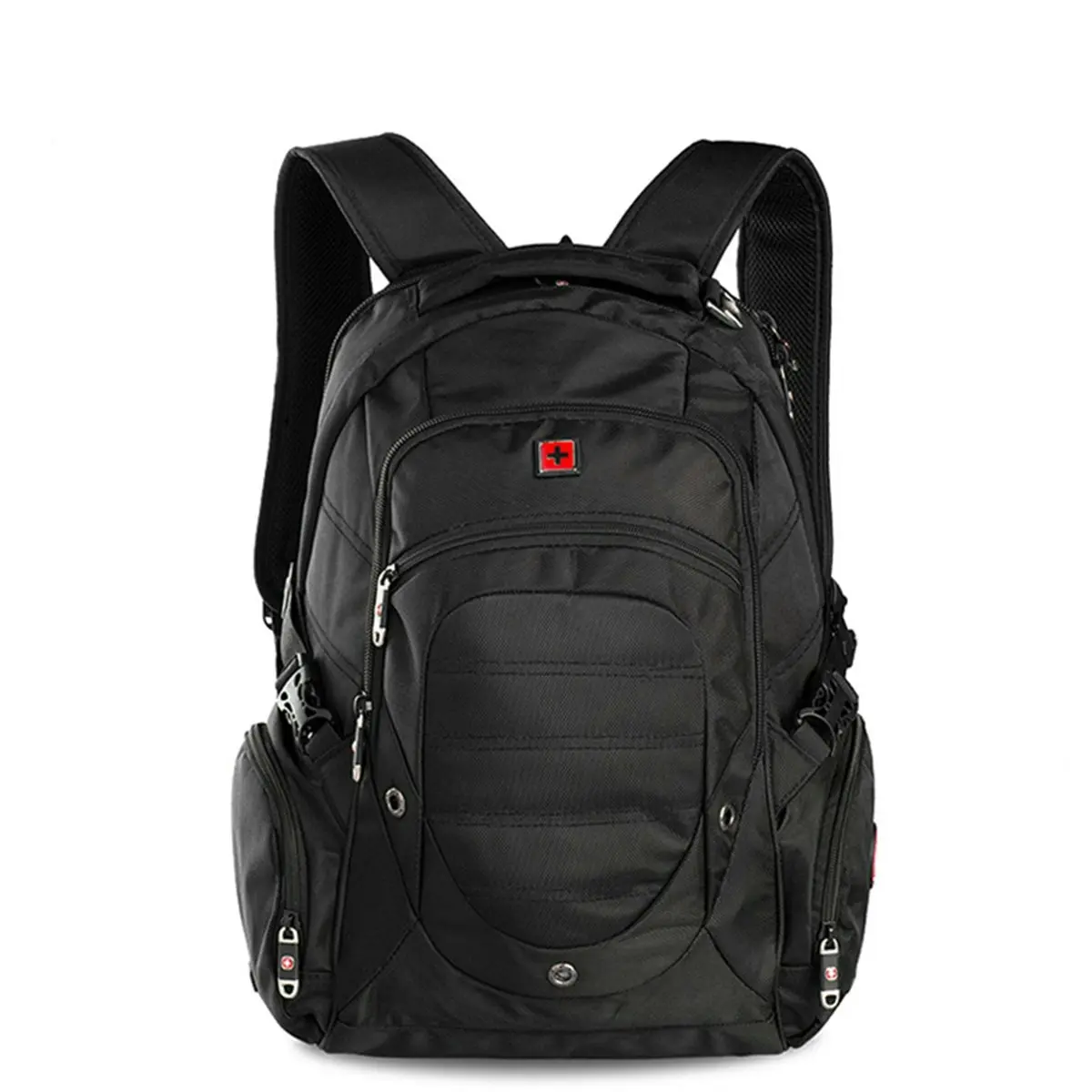 Swisswin Swiss Water-Resistant 17" Laptop Backpack School Backpack Travel Shoulder Bag Black SW9725I