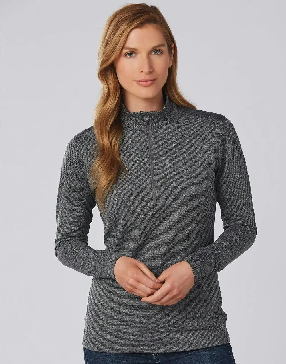 Ladies Ultimate Half Zip Long Sleeve Sweat Top