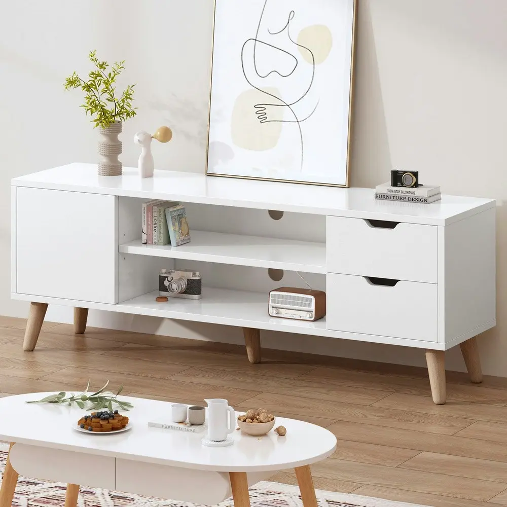 Alfordson Entertainment Unit Cabinet White 120cm