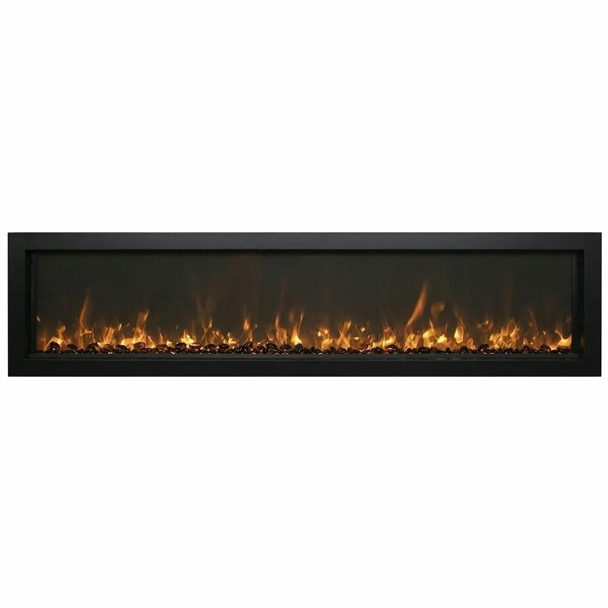 Remii 55 Inch Extra Slim Indoor Built In Electric Fireplace with Black Steel Surround