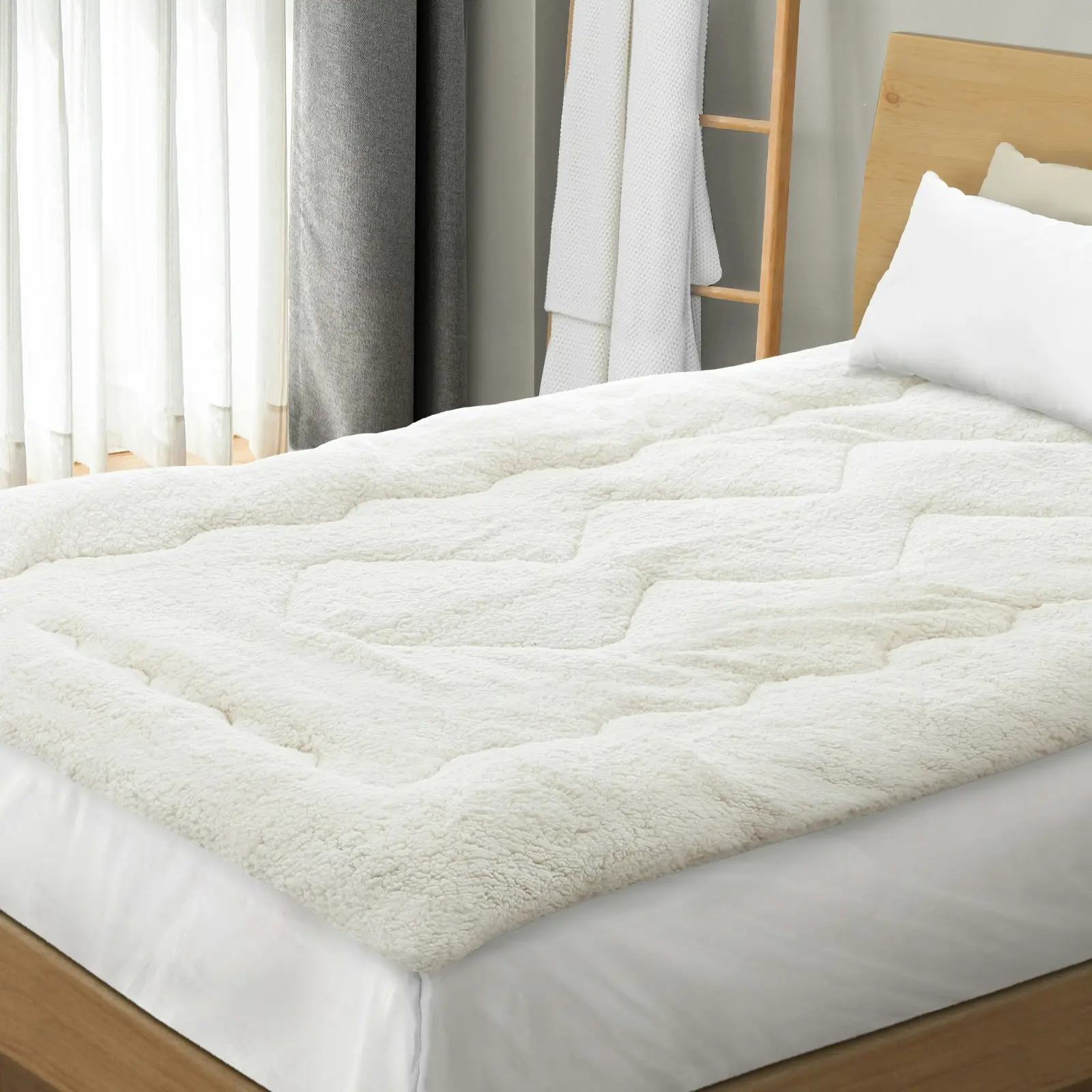 Bedra Sherpa Fleece Mattress Topper King Single