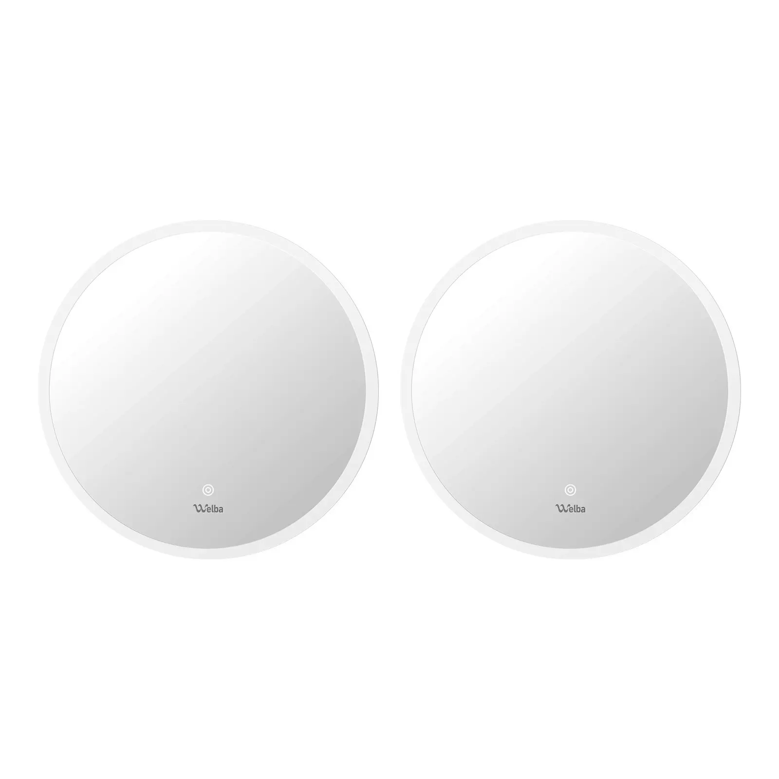 Welba 2PCS 700mm LED Round Bathroom Mirror Anti-fog Wall Makeup Mirrors