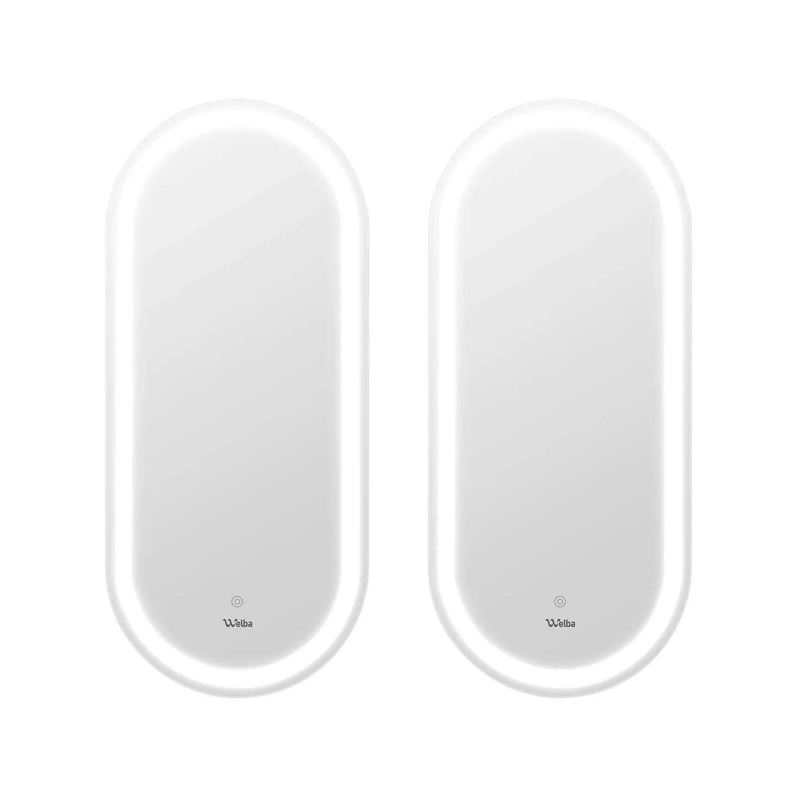 Welba 2PCS 1000x450mm LED Oval Bathroom Mirror Anti-fog Wall Makeup Mirrors