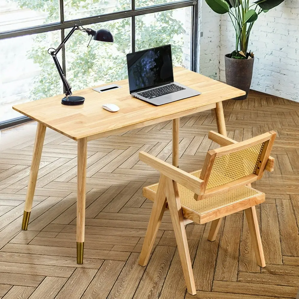 Furb 120cm Wooden Office Study Desk Laptop Computer Study Student Table Oak