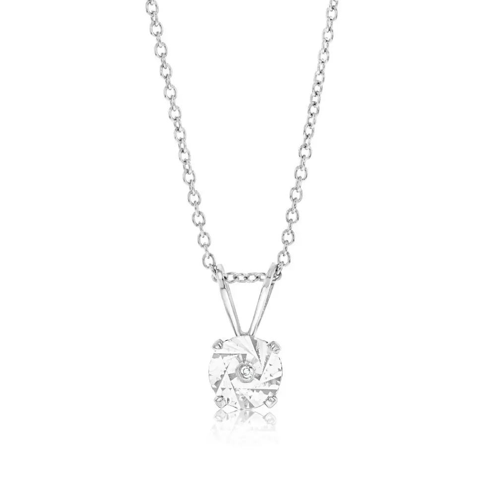 Hypo Allergenic Diamond Pendant in Sterling Silver