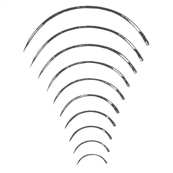 Livingstone Suture Needles, Round Body 3/8 Circle, Thickness: 0.6mm, Length: 17mm, 12 Needles/Pack